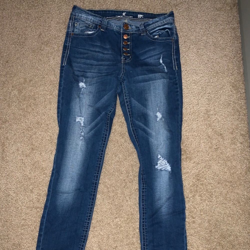 Slightly distressed jeans